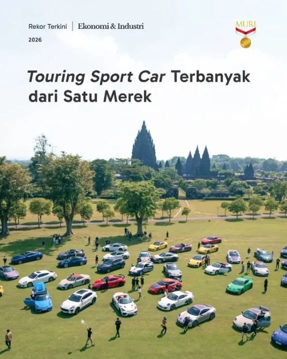 Pecahkan Rekor MURI: Porsche Club Indonesia Konvoi Satu Merk Sport Car Terbanyak